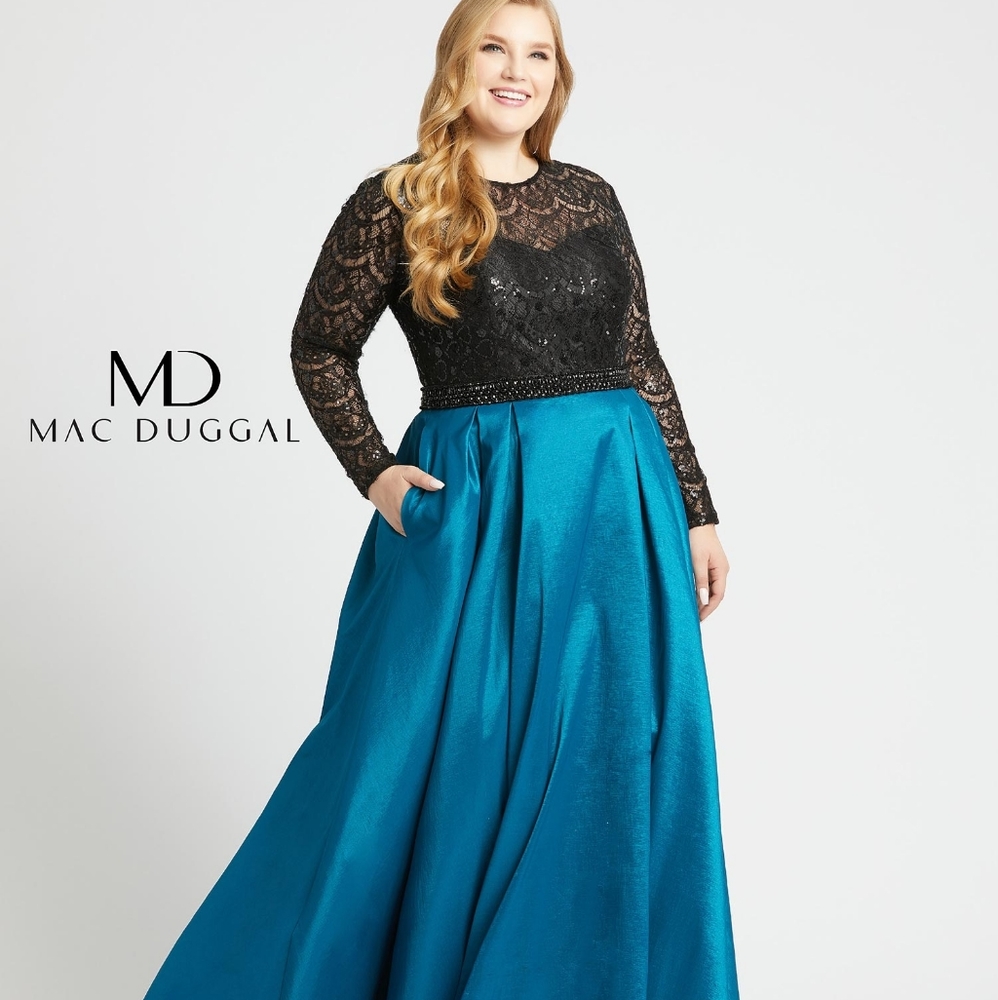 Mac Duggal 77473F Teal Dress